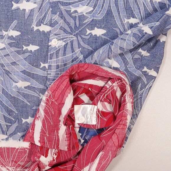 The Endless Summer Mens Large L Shark Flag Hawaiian Allover Print Rayon Shirt - Picture 4 of 7